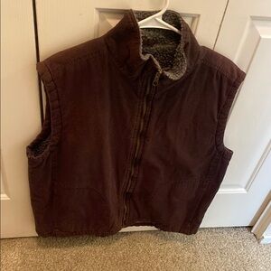 Brown Sherpa-Lined Vest